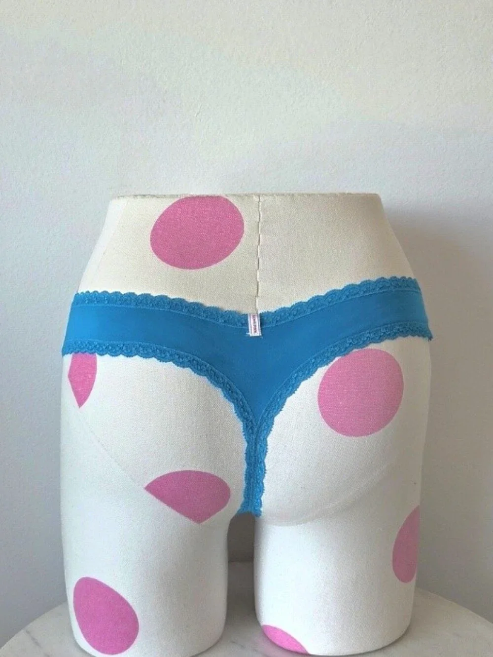 Victoria's Secret PINK VTG Blue LOVE PINK Glitter Thong Panty NWT HTF RARE Y2K
